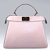 Сумки и аксессуары handmade. Livemaster - original item Pink women`s bag made of genuine python leather IMP0527UP. Handmade.