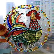 Для дома и интерьера handmade. Livemaster - original item Stained glass: glass fusing Cockerel. Handmade.