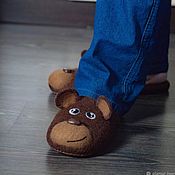 Обувь ручной работы handmade. Livemaster - original item Felted slippers for men`s Bears, Bears. Handmade.