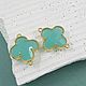 Connector Flower 19x15x5 mm turquoise/gold-plated (4653-H), Pendants, Voronezh,  Фото №1