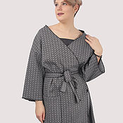 Одежда handmade. Livemaster - original item Cardigan coat thick cotton grey black oversize plus size. Handmade.
