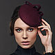 The pill box hat 'Wave'. The color of the wine, Hats1, Moscow,  Фото №1