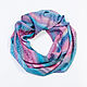 Silk scarf with hand-painted Sunset on the sea, jacquard, Wraps, Orekhovo-Zuyevo,  Фото №1