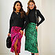 Order Zebra Fuchsia skirt made of armani silk, satin pink skirt. mozaika-rus. Livemaster. . Skirts Фото №3