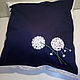 Order  Pillow in blue color scheme with embroidery ' Dandelions'. IRIS Tekstil & Vyshivka. Livemaster. . Pillow Фото №3