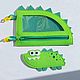 Развивающая игрушка из фетра Крокодил с застежками. Бизиборды. Smartbooki. Ярмарка Мастеров.  Фото №4