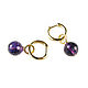 Amethyst earrings, gold earrings with amethyst, amethyst ring earrings. Earrings. Irina Moro. My Livemaster. Фото №5