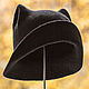 Головные уборы: Шляпа Black cat hat. Шляпы. Мария Метель - шляпки, броши, сумки!. Ярмарка Мастеров.  Фото №4