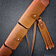 Bandolier belt of yellow skin in 24 of cartridge 12 gauge. Gifts for hunters and fishers. Labour. My Livemaster. Фото №4