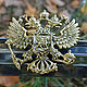 Cast brass book cover Coat of Arms of the Russian Federation, Hunters at rest, Hunting. Accessories4. The Gift Oasis. My Livemaster. Фото №11
