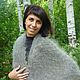 128 - scarf feather grey, Orenburg shawl, Shawls1, Orenburg,  Фото №1