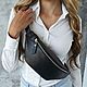 Women's waist bag made of genuine leather ' Lotus '(Black), Waist Bag, Yaroslavl,  Фото №1
