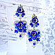 "Classic Blue" - серьги в стиле Дольче Габбана. Серьги. Lady's Treasures  Украшения. Интернет-магазин Ярмарка Мастеров.  Фото №2