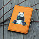 Leather passport cover with a Chewing panda pattern. Passport cover. SUNGAZER leather products. My Livemaster. Фото №4