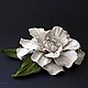 Leather flowers. Brooch 'Camellia'. Brooches. INNA DAWID. Online shopping on My Livemaster.  Фото №2