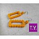  Желтые серьги из бисера. Серьги-продевки. TYgeometryOfBeads. Ярмарка Мастеров.  Фото №5