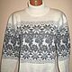 Sweater knit with a Norwegian reindeer and ornaments. Sweaters. SweaterOK. Online shopping on My Livemaster.  Фото №2