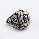 Silver men's ring 'The Gift of the Magi' with topaz, Ring, Sevastopol,  Фото №1