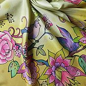 Батик платок Сказочный Орнамент, натуральный шелк