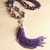 Украшения handmade. Livemaster - original item Necklace with pendant Violet (amethyst, quartz, accessories LUX). Handmade.