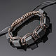 Bracelet made of shungite, triple weave brown, Braided bracelet, Petrozavodsk,  Фото №1