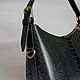 Women's black leather bag made of python leather. Crossbody bag. ulijana-zijangirova. My Livemaster. Фото №5