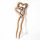 Hair clip 'Lovers' (walnut). Hairpins. OakForest Wooden Jewelry. Online shopping on My Livemaster.  Фото №2