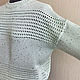 Джемпер хлопковый с пайетками " Mint freshness", рукав 3/4. Джемперы. FAVORITE KNITWEAR (Наталья). Ярмарка Мастеров.  Фото №5