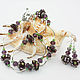 Заказать Колье и серьги из авторских бусин лэмпворк (lampwork) Вишневый цвет. Russuart (Маргарита Руссу). Ярмарка Мастеров. . Комплекты украшений Фото №3