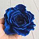 Броши синие розы из шерсти. Брошь-булавка. Ольга (florawool). Ярмарка Мастеров.  Фото №5