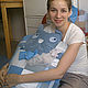 Игрушка подушка интерьерная голубой котик, Текстиль, Санкт-Петербург,  Фото №1