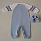 Light blue jumpsuit and booties. Overall for children. 4 children-baby. Online shopping on My Livemaster.  Фото №2