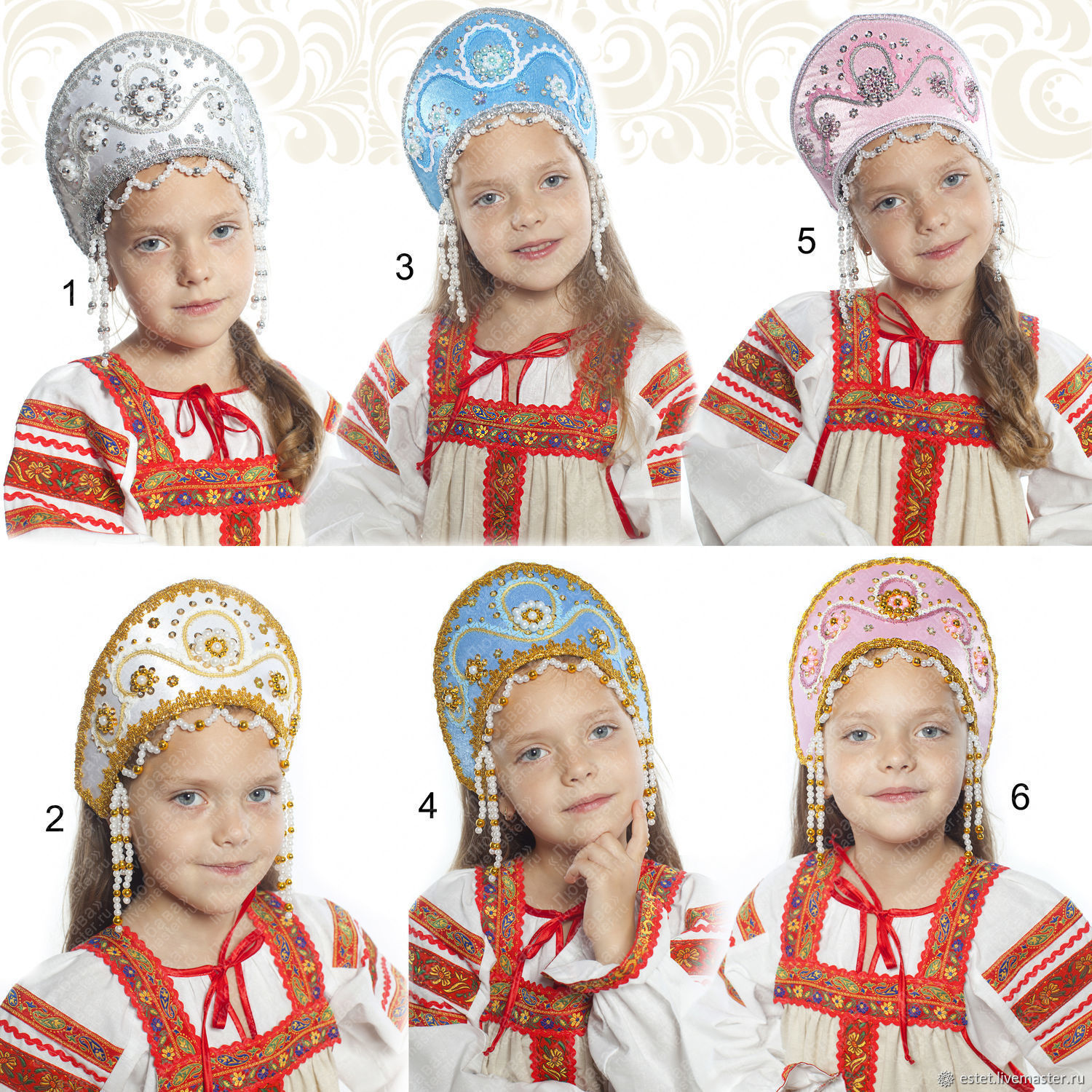 Russian traditional headwear kokoshnik Lelya 