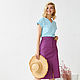 Cotton Satin Violet skirt, purple trapezoid skirt with a slit. Skirts. mozaika-rus. My Livemaster. Фото №5