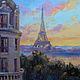 Oil painting 'Evening in Paris', 50-50 cm, Pictures, Nizhny Novgorod,  Фото №1