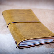 Notebook on leather rings with pockets A5 (21h14,5. 20)  colors