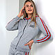 Order Sports suit with a hood for women, gray suit with slits. Lara (EnigmaStyle). Livemaster. . Tracksuits Фото №3