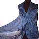 Blue Grey Silk Scarf Thin Women's Long Demi-season. Scarves. Silk scarves gift for Womans. Online shopping on My Livemaster.  Фото №2