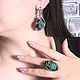 Order Jewelry Set Ring earrings azurmalachite Silver 925 ALS0035. Sunny Silver. Livemaster. . Jewelry Sets Фото №3