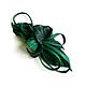 EMERALD Green emerald leather flower Brooch with loops. Brooches. De-Si-Re. My Livemaster. Фото №5