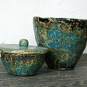 Посуда handmade. Livemaster - original item Set of tableware: Rustic Blue. Handmade.