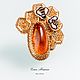 Honey Amber Gold Brooch Honey and Bees with Baltic Amber. Brooches. Elena Potsepnya Jewelry. My Livemaster. Фото №5