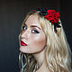 Bezel leather rose with buds. Decoration for hair. Headband. lanssveta. Online shopping on My Livemaster.  Фото №2