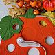 Шнуровка Тыква с гусеничкой. Игрушки-шнуровки. Ирина-рукодельница. Интернет-магазин Ярмарка Мастеров.  Фото №2