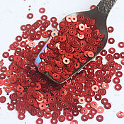 Материалы для творчества handmade. Livemaster - original item Sequins 3 mm K16 Glossy Red 2 g. Handmade.