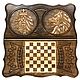 Handmade backgammon Art. .033 ' Battle of the Beasts', Backgammon and checkers, Moscow,  Фото №1
