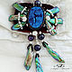 Brooch with pearls and stone azurite Harmony. Brooches. ArtelL. My Livemaster. Фото №6
