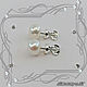 Pearl-Big Pearl stud earrings, 925 sterling silver. VIDEO, Earrings, St. Petersburg,  Фото №1