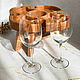Винный набор: Винный столик из бука с 2 бокалами для вина. Подарочные боксы. Golden Wood. Интернет-магазин Ярмарка Мастеров.  Фото №2