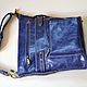 Order Leather bag color blue (large size). J.P.-Handmade Designer Bags. Livemaster. . Crossbody bag Фото №3
